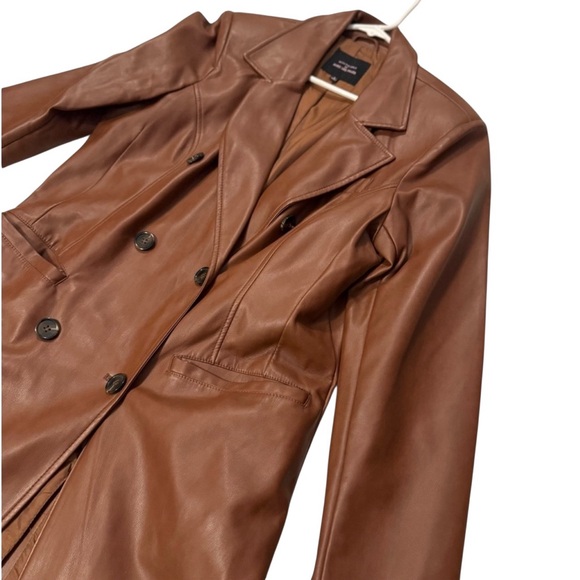 Avec Les Filles Brown Trench Coat size large - Picture 3 of 5